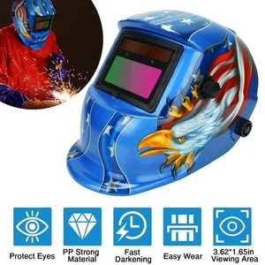 Schweißhelm solarbetriebene automatische Verdunkelungshaube mit verstellbarem Stirnband blau - Bild 1 von 9