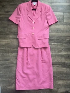 Vintage Pendleton Classic Blazer Jacket & Skirt Suit Set Women’s 8 Pink Lined - Picture 1 of 9