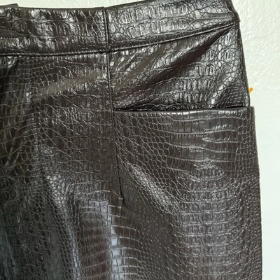 Falda lápiz INC imitación cuero con abertura frontal reptil en relieve talla 10 tostadas francesas Foto 1 de 4