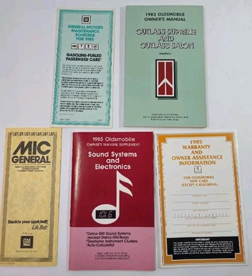 Vintage 1985 Owners Manual Oldsmobile Cutlass Supreme Salon Customer Information - Image 1 of 4