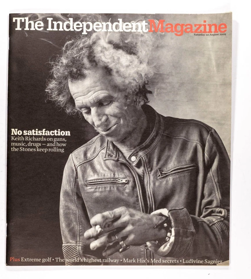 KEITH RICHARDS ROLLING STONES LUDIVINE SAGNIER Independent magazine August 2005 - Image 1 of 1