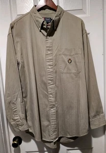 VINTAGE Ralph Lauren Chaps Hemd Herren Large braun hellbraun Safari Utility robust  - Bild 1 von 5