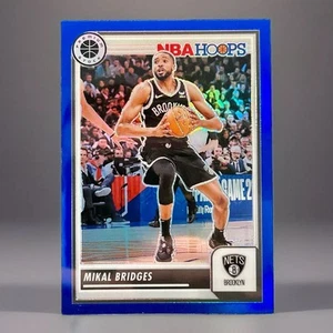Mikal Bridges #d /120 Blue Neon Prizm 2023-24 NBA Hoops Premium Stock #180 - Picture 1 of 3