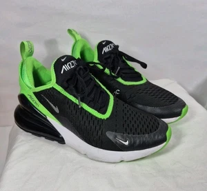 Nike Air Max 270 GS Black Green Strike Chrome Gym Athletic Sneakers  Youth 7Y - Picture 1 of 11