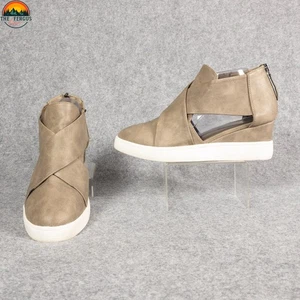 Journee Collection Seena Ankle Booties Tan Wedge Heels Back Zip Women's Size 8.5 - Picture 1 of 11