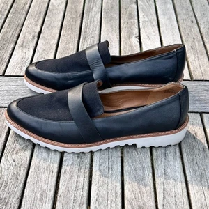 14th & Union Damen-Halbschuhe schwarz Leder Größe 12 Slipper gepolsterte Schuhe - Bild 1 von 12