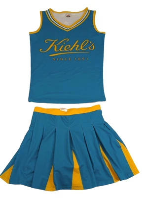 Conjunto de Disfraz de Animadora Promo Kiehl’s Amarillo Turquesa WM Top y Falda Plisada Foto 1 de 4