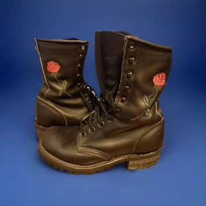 Double H Boot Co. motorcycle boots woman’s 6 Embroidery Rose - Bild 1 von 8