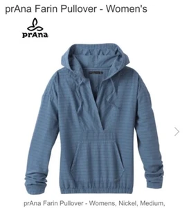 PrAna Farin Pullover Nickelblau Langarm Kapuze Small Damen S - Bild 1 von 7
