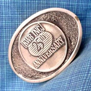 KWB Inc 25 Jahre Gedenk Bronze Gürtelschnalle Gas & Öl Oklahoma Vintage .NOX467 - Bild 1 von 9
