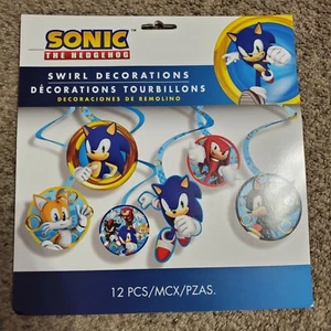 Sonic the Hedgehog Cardstock Swirl Ceiling Decorations, 12ct Birthday Party - Picture 1 of 3