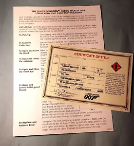 Danbury Mint James Bond Aston Martin DB5 1964 Care Instruction Folder & Title #1 - Picture 1 of 8