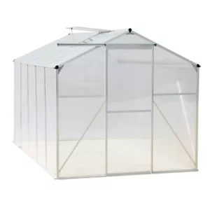 Greenhouse 4x6/6x6/8x6/10x6FT Warm House Aluminium Frame / Polycarb Panel Green - Picture 1 of 53