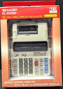 Sharp EL-2626hH 12 Digit Print/Display Calculator Vintage Calculator NOS - Picture 1 of 2