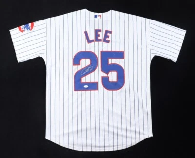 Camiseta Nike Auténtica Firmada por Derrek Lee de los Chicago Cubs (JSA) Foto 1 de 3