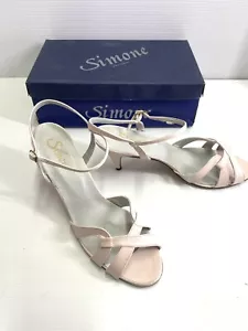 Simone Leather Sling Back Strappy Heel Slide Shoes NWB Vintage Size 9.5 Pink - Picture 1 of 10