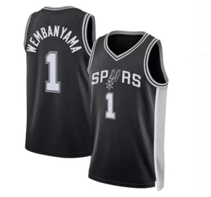 Victor Wembanyama #1 Spurs Black Kids Youth On Court Replica Jersey - Bild 1 von 1