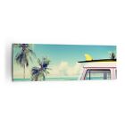 Canvas Print 160x50cm Wall Art Picture Car surfboard Beach Ocean Framed Artwork