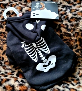 Pet Hoodie Bones Costume Dog Or Cat Halloween xs sm . New w/ Tag! - Picture 1 of 5