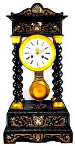 Antique Mantel Clock Table Clock Portal Clock "Napoleon III" Boule Clock c, a 1845 Large 57 - Picture 1 of 14