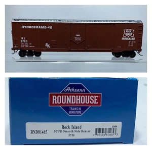 HO ATHEARN RoundHouse RND81465 50' PD Smooth Side Boxcar Rock Island 5750 - Picture 1 of 7