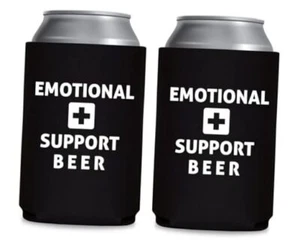 Emotional Support Beer - Can Sleeve Cooler Insulated Drink Hugger Coolies - Picture 1 of 8