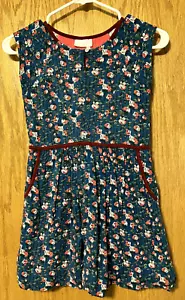 Matilda Jane Girls Fern Dress 8 Friends Forever ~ Otoño 2015 Bolsillos Florales Azules - Imagen 1 de 2