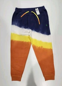 Polo Ralph Lauren Men’s Tie-Dye Fleece Jogger Pants Blue Orange Size XL NWT $148 - Picture 1 of 8