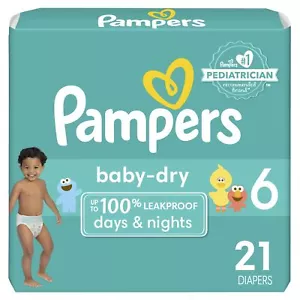 Pampers Baby Dry Größe 6 Windeln Auslaufsicher Schutz Hypoallergen 100 Nächte - Bild 1 von 8