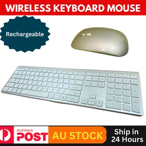 Bluetooth Wireless Keyboard and Mouse Set Ultra Slim Keyboard for Mac Window aus - Picture 1 of 8