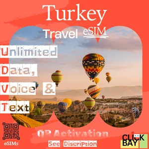 Esim, Turquie Travel eSIM, 25 Go de données Internet + appels et SMS illimités pendant 30 jours - Photo 1 sur 7