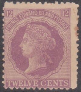 (F233-11) 1872 Prince Edward Island 12c mauve QVIC stamp MH (K)