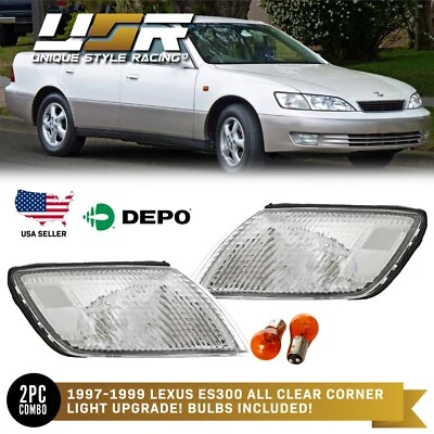 DEPO CLEAR Front Corner Lights Lamps Set FIT FOR 97 98 99 Lexus ES300 US Spec Foto 1 de 4