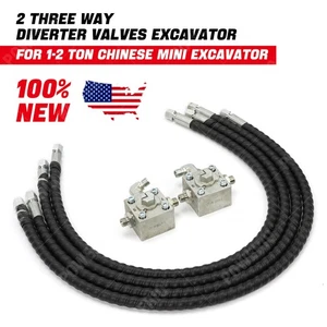 2 Three Way Diverter Valves Excavator for 1-2 ton Chinese Mini Excavator. - Picture 1 of 13