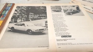 1970s FIAT 124 SPORT COUPE,  125 , 128 Australian  Sales Advert  - Picture 1 of 1