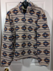 Suéter Pullover Driftwood Marrón Tribal Azteca 1/4 Cremallera Para Hombres XL - Imagen 1 de 8