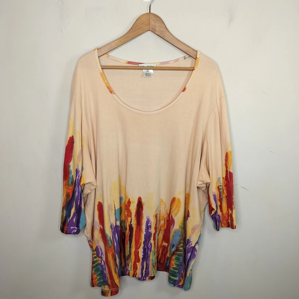 Туника Ulla Popken свободного покроя размер 28/30 плюс женская с цветным принтом хлопок - Изображение 1 из 4