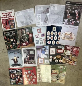 De Colección Punto de Cruz Bordado Folletos Revistas Navidad Ángeles Santa LOTE DE 16 - Imagen 1 de 8