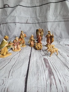 Fontanini By Roman Nativity Set Holy Family 3 Wisemen Sheep Angel 9 Pcs - Picture 1 of 15