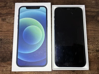 Apple iPhone 12 - 64GB - Blue (Unlocked) *Damaged Rear Glass* - In Original Box - Image 1 of 4