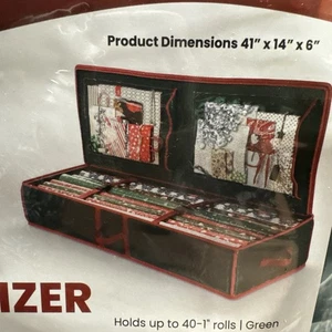 ZAP Heavy Duty Wrapping Paper Organizer Storage Bag Green - Christmas NEW - Picture 1 of 3