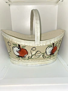 Hand Painted Metal Basket Jean Dewey Signed - Picture 1 of 13