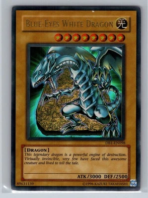 Blue-Eyes White Dragon - DB1-EN098 Ultra Rare LP Yugioh Card - Image 1 of 2