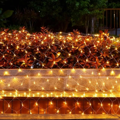 9.8x6.5FT 192LED Christmas Solar Net Lights Garden Bush Lights Xmas Light Decor - Image 1 of 4