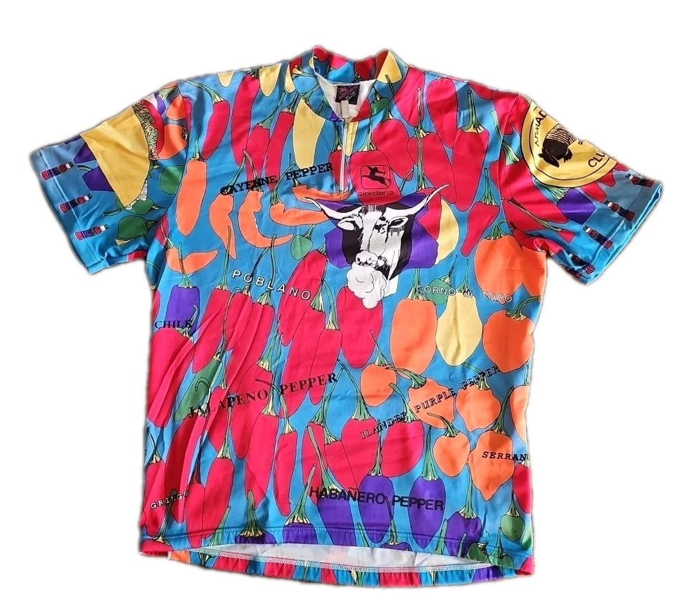 Vintage Giordana Cycling Jersey Armadillo Club Chili Pepper 90s Italy L - Image 1 of 4
