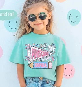 Personalized Kindergarten Shirt for Girls, Custom Name Back to School Tee - Picture 1 of 10