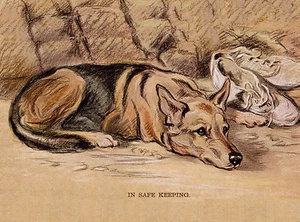 DEUTSCHER SCHSCHÄFERHUND CHARMANTER HUND GRÜSSE NOTIZKARTE - Bild 1 von 1