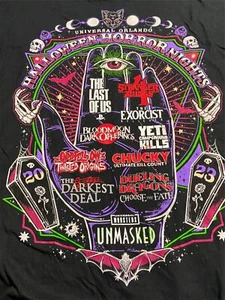 Universal Studios Halloween Horror Nights All Houses Shirt Size Ladies 3X HHN - Picture 1 of 7