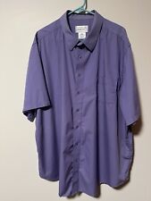 Kings Court Purple Mens Button Down Short Sleeve Dress Shirt Size 19 58-0407-5