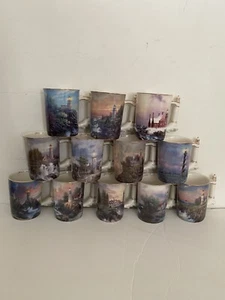 Bradford Editions Thomas Kinkade Seaside Inspirational Lighthouse Mugs Set Of 12 - Picture 1 of 10